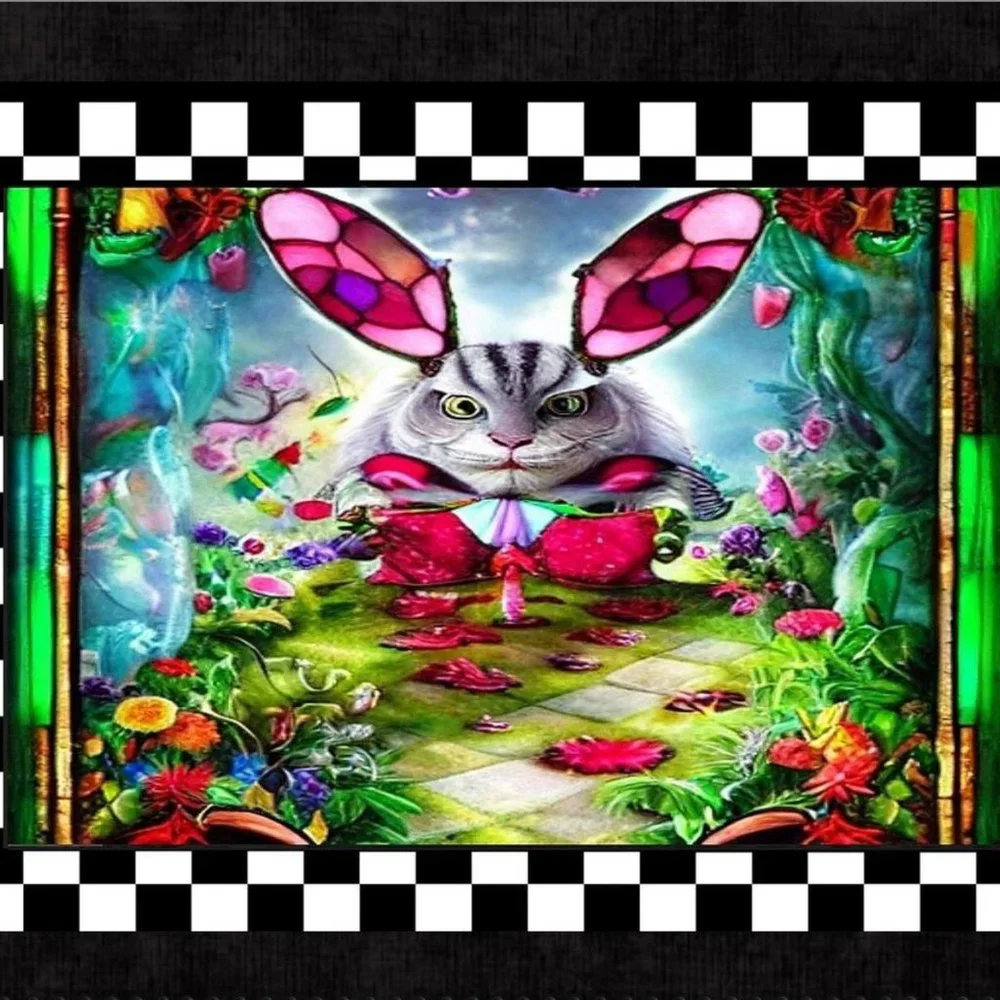 Alice in Wonderland Decor 2027 Calendar Whimsical Checked Decor Fantasy Decor